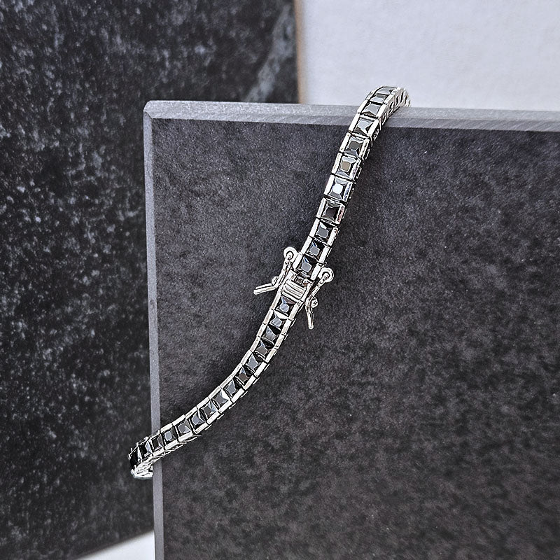 Sterling Silver Black Tennis Bracelet