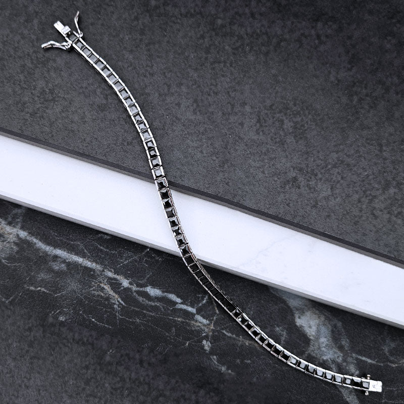 Sterling Silver Black Tennis Bracelet