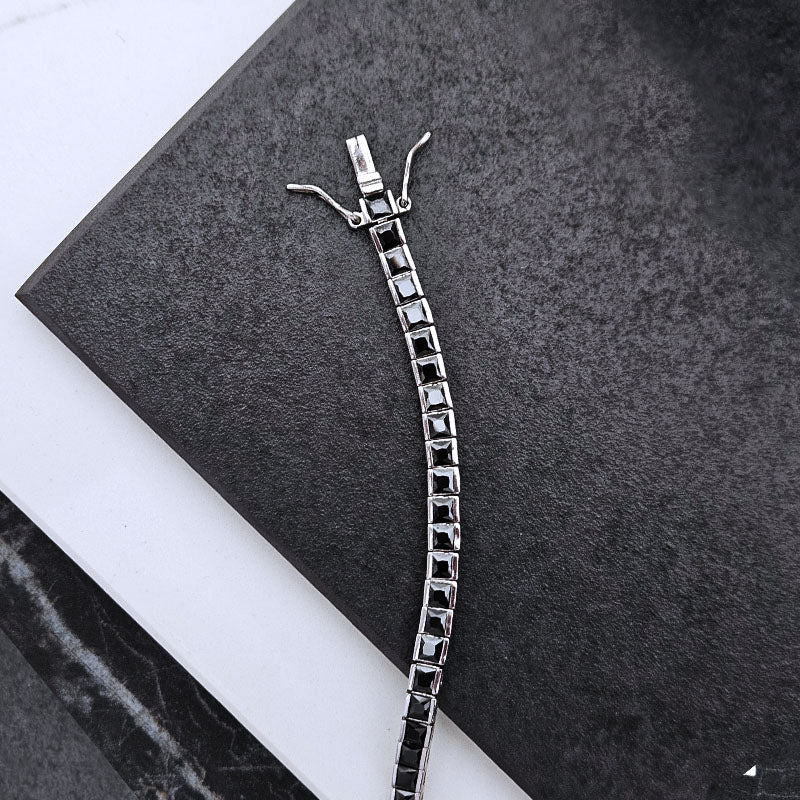 Sterling Silver Black Tennis Bracelet