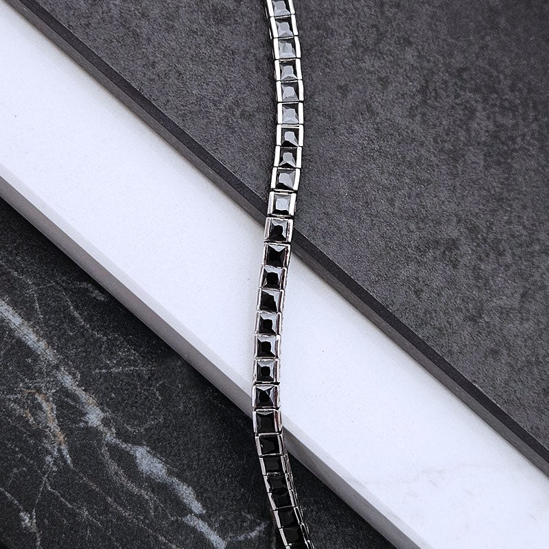 Sterling Silver Black Tennis Bracelet