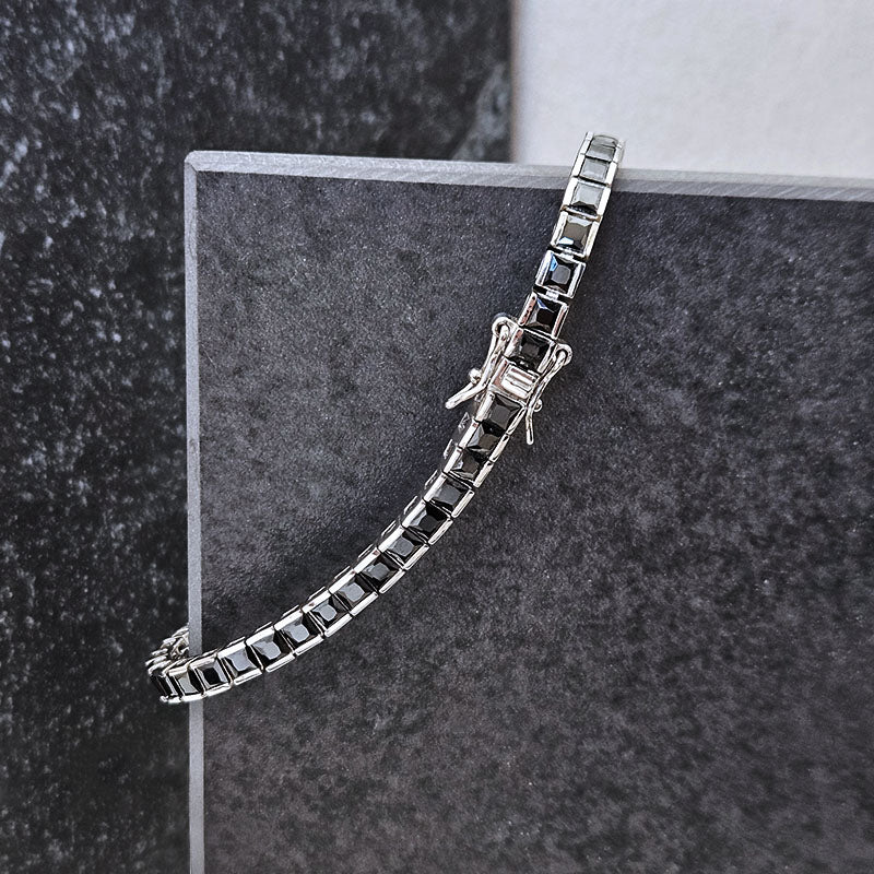 Sterling Silver Black Tennis Bracelet