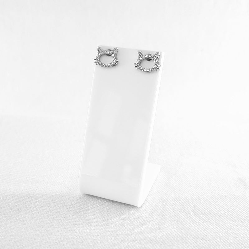 CZ Kitty Stud Earrings