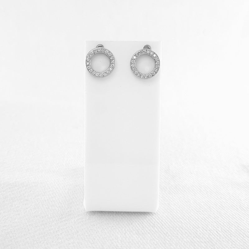 Cubic Zirconia Circle of Life Studs set in Sterling Silver