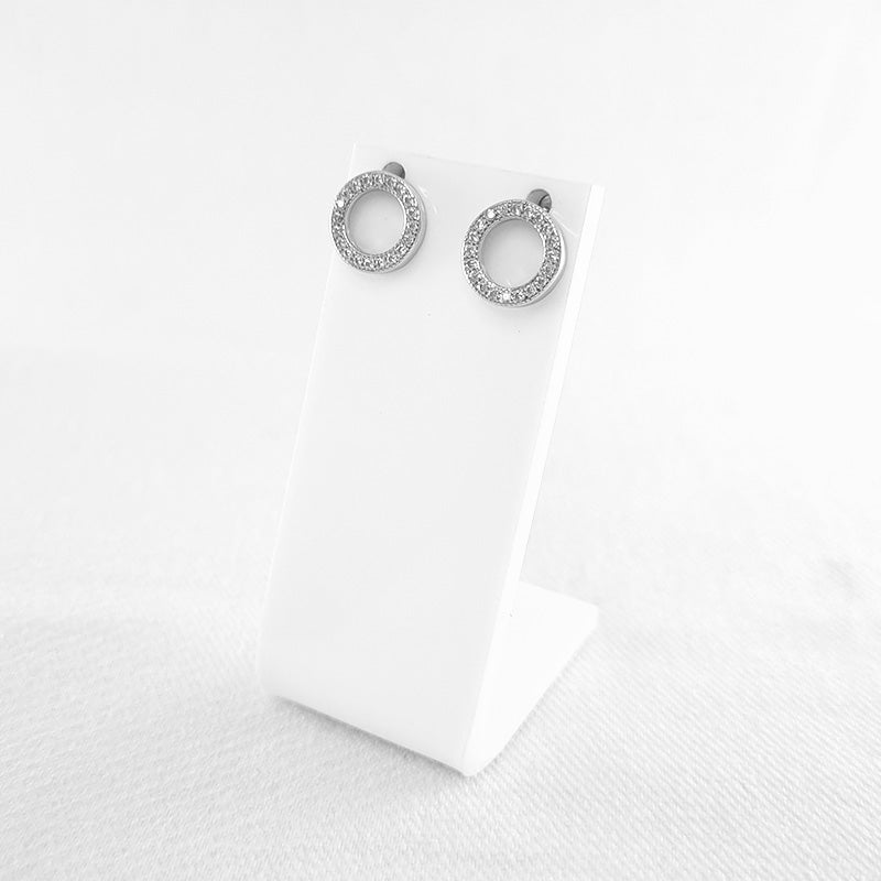 Cubic Zirconia Circle of Life Studs set in Sterling Silver