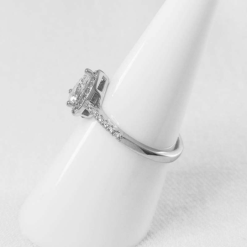 Sterling Silver Engagement Ring - Teardrop Shape