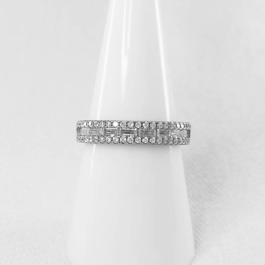 Bold CZ Eternity Ring, made with sterling silver and cubic zirconia stones