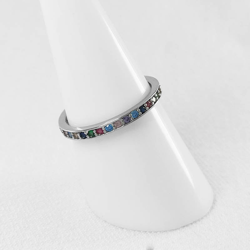 Sterling Silver Rainbow Eternity Ring