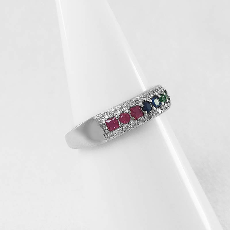 CZ Chakra Ring Made with sterling silver and cubic stones