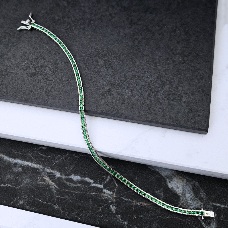 Sterling Silver Coloured Tennis Bracelet
