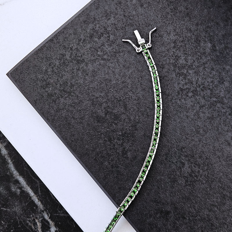 Sterling Silver Coloured Tennis Bracelet