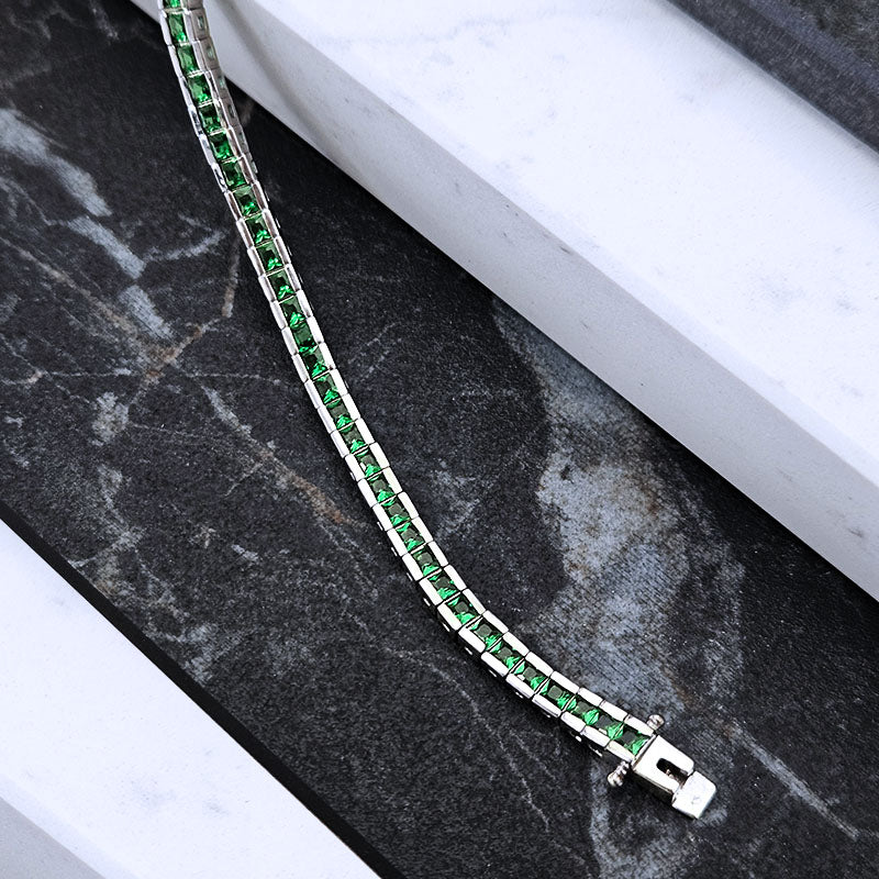 Sterling Silver Coloured Tennis Bracelet