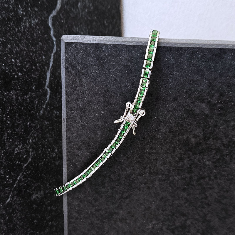 Sterling Silver Coloured Tennis Bracelet