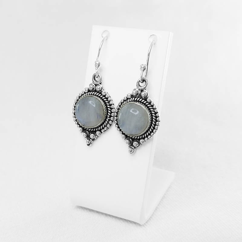 Cabochon-cut Moonstone earrings