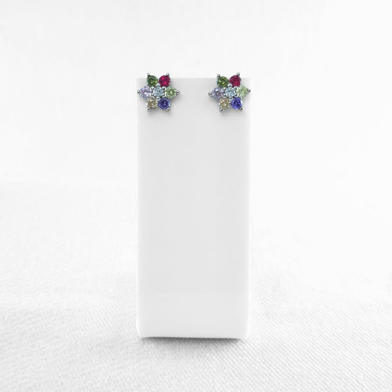 Multicoloured Flower Stud Earrings