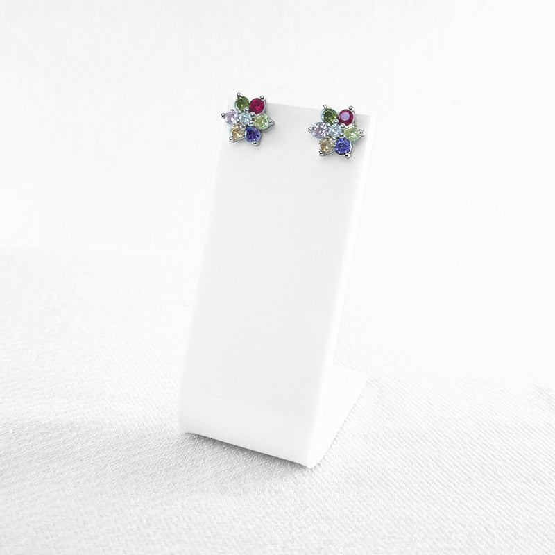 Multicoloured Flower Stud Earrings