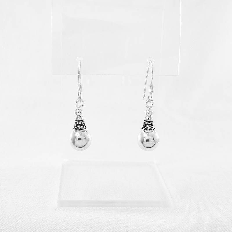 Sterling Silver Drop Earrings - Bali Design