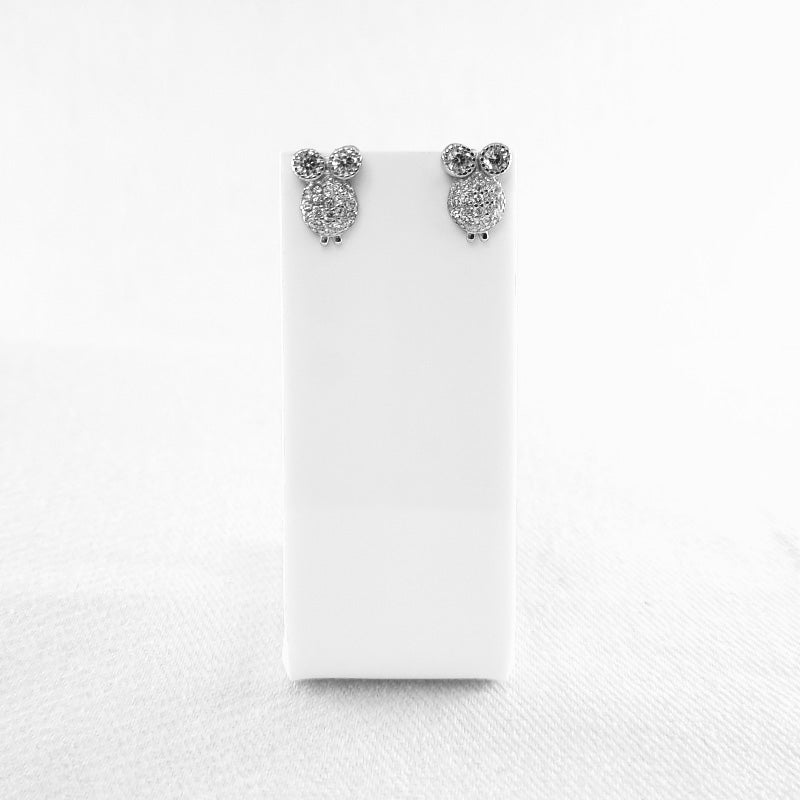 Silver Owl Stud Earrings