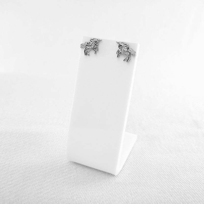 CZ Unicorn Stud Earrings