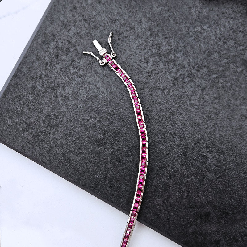 Sterling Silver Coloured Tennis Bracelet