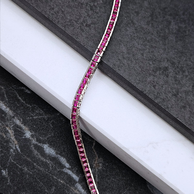 Sterling Silver Coloured Tennis Bracelet