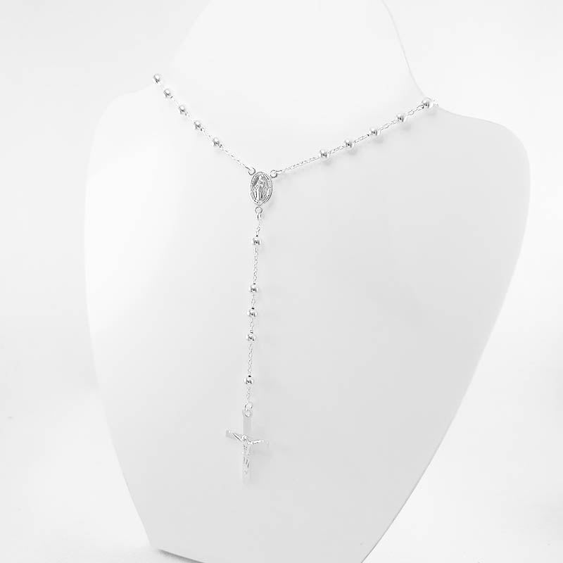 Sterling Silver Rosary Necklace