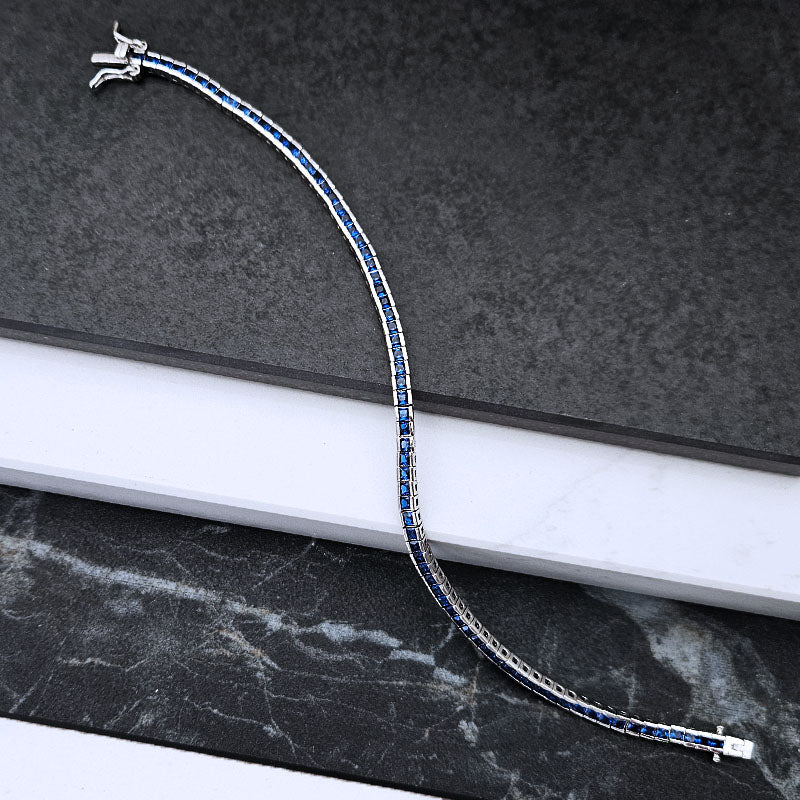 Sterling Silver Coloured Tennis Bracelet