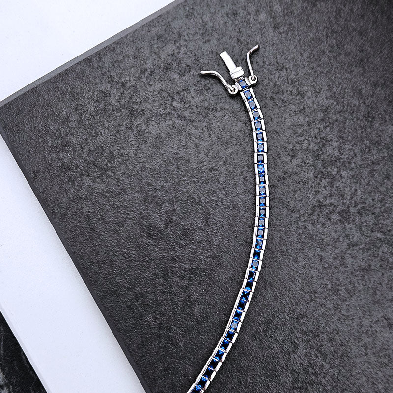 Sterling Silver Coloured Tennis Bracelet