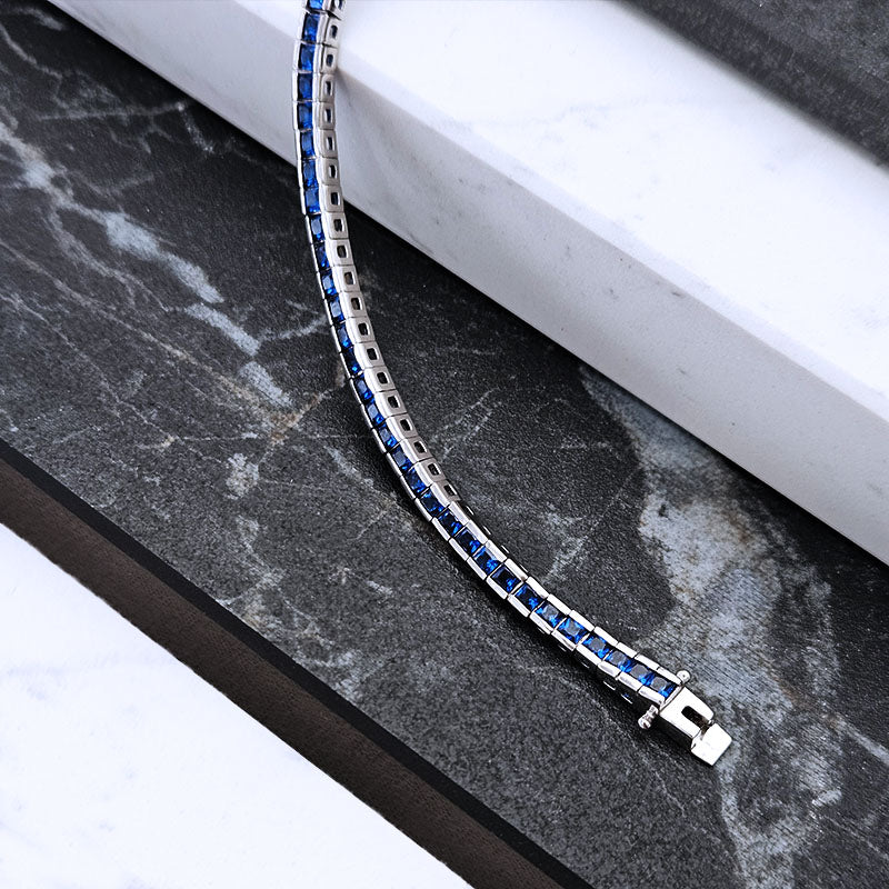 Sterling Silver Coloured Tennis Bracelet