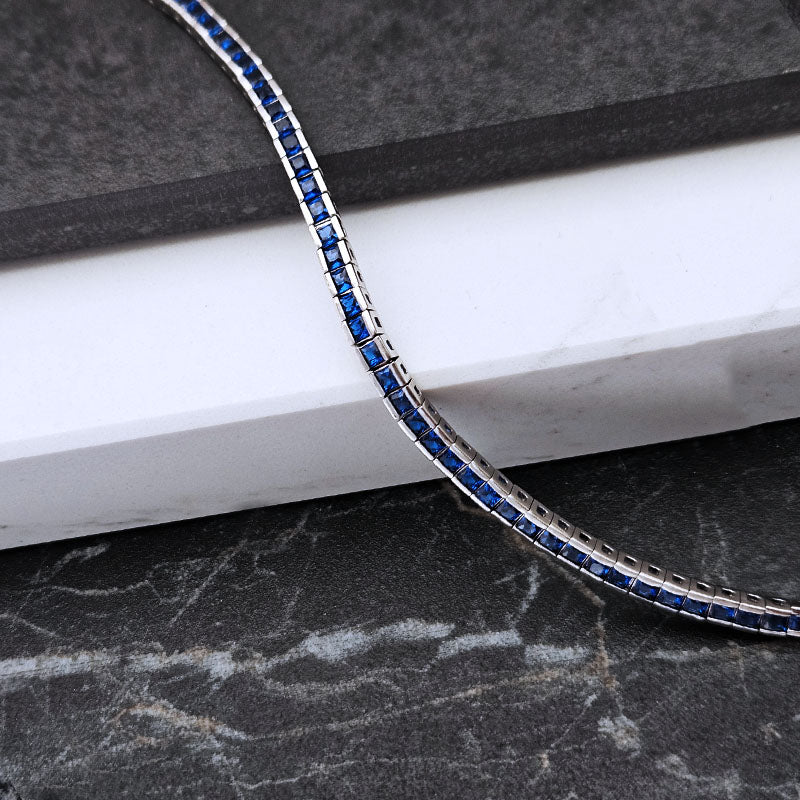 Sterling Silver Coloured Tennis Bracelet