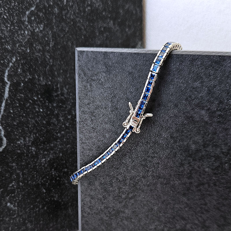 Sterling Silver Coloured Tennis Bracelet