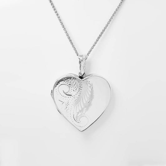 sterling silver heart locket with beautiful engraving