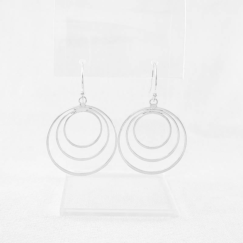 Sterling Silver Concentric Circle Earrings