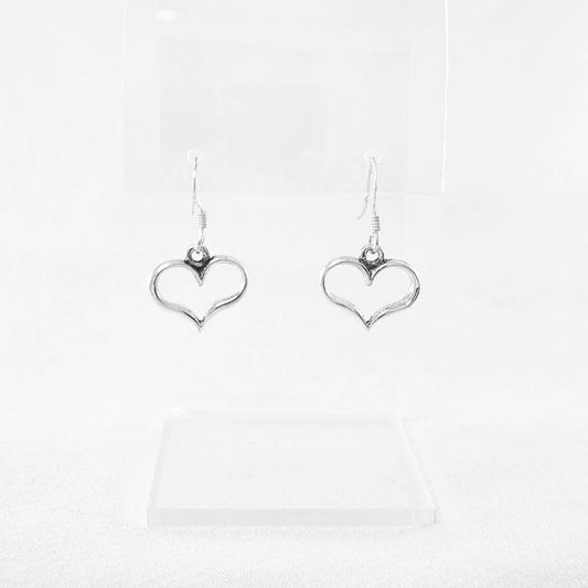 Sterling Silver Heart Outline Earrings
