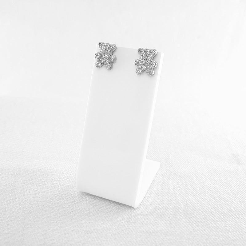 CZ Teddy Bear Stud Earrings