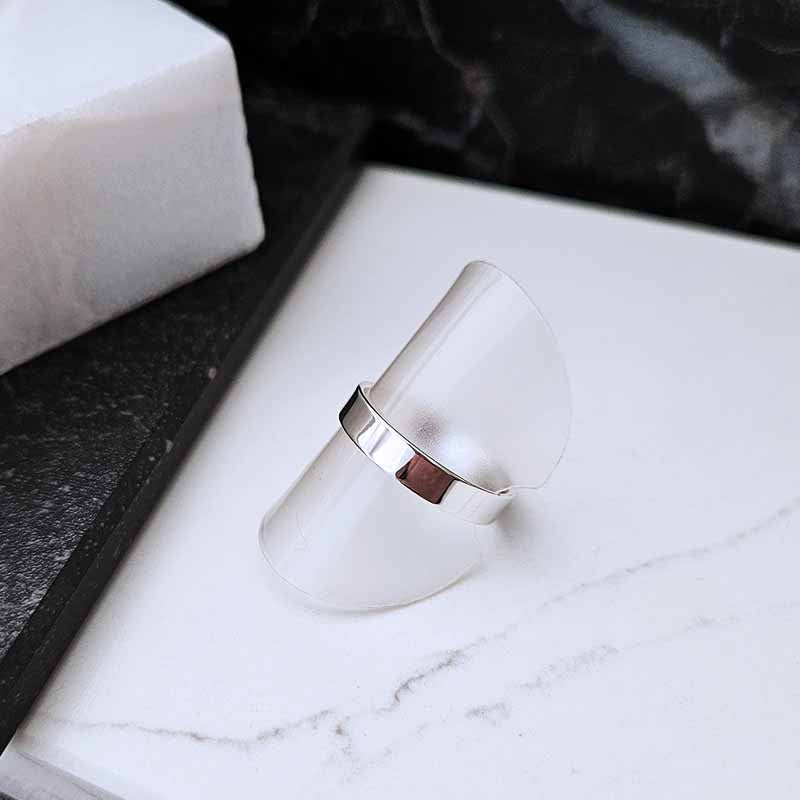 Sterling Silver Flat Band Ring — 4mm