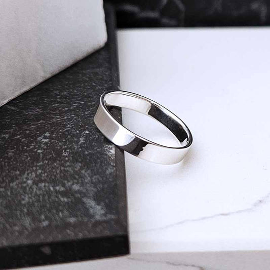 Sterling Silver Flat Band Ring — 4mm
