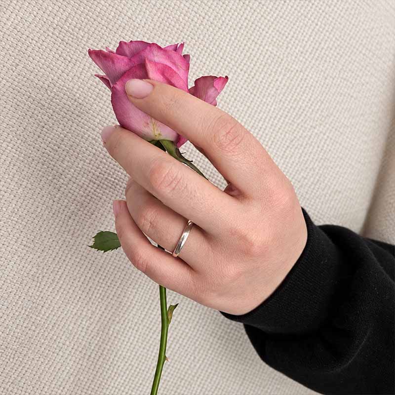 Sterling Silver Plain Band Ring — 3mm