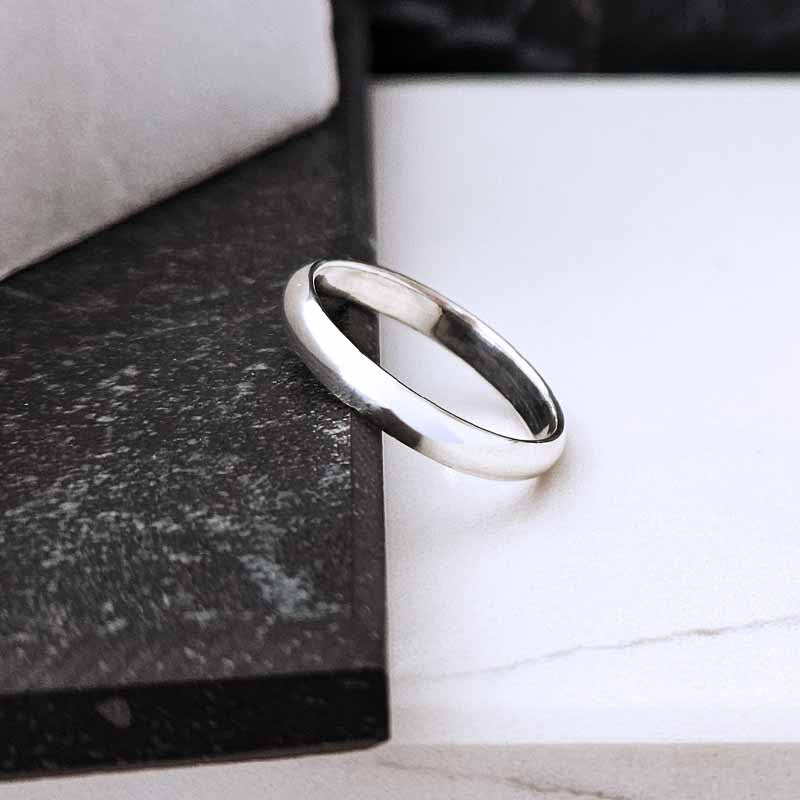 Sterling Silver Plain Band Ring — 3mm