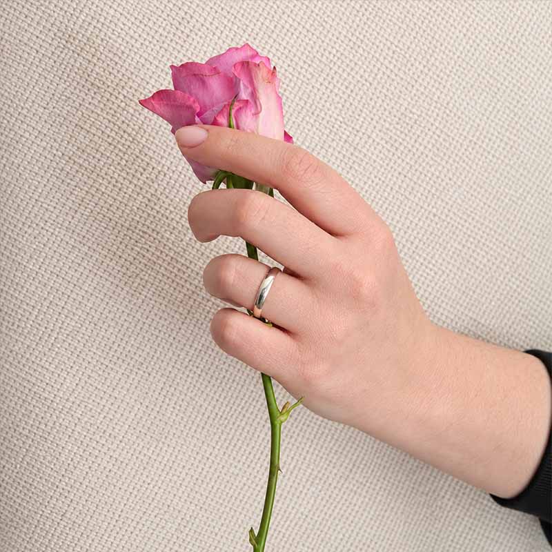 Sterling Silver Plain Band Ring — 4mm