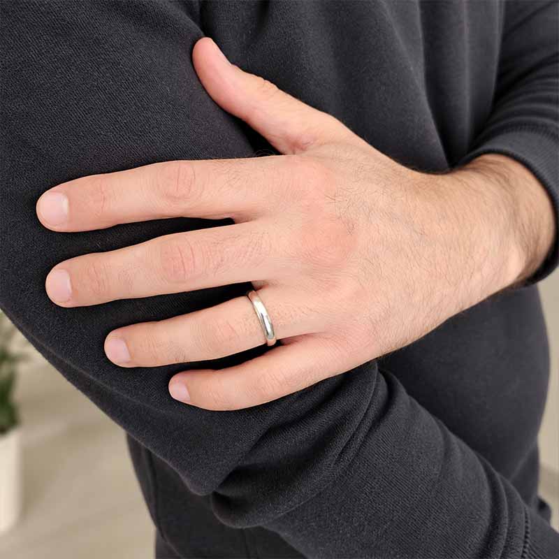 Sterling Silver Plain Band Ring — 4mm