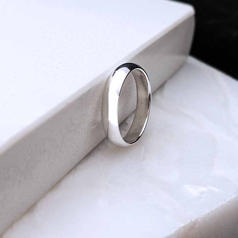 Sterling Silver Plain Band Ring — 4mm