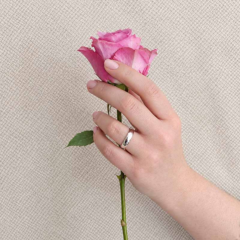 Sterling Silver Plain Band Ring — 6mm
