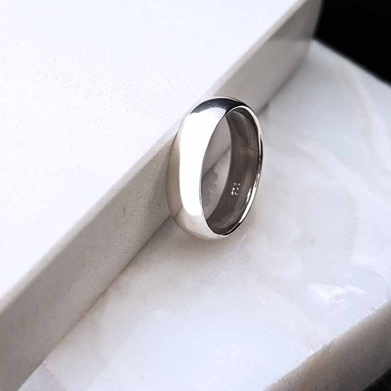 Sterling Silver Plain Band Ring — 6mm