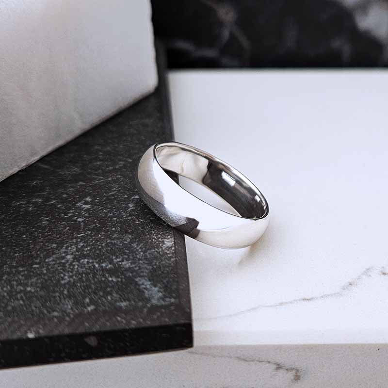 Sterling Silver Plain Band Ring — 6mm