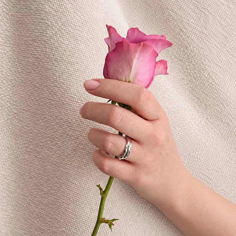 Sterling Silver Russian Wedding Band — 3mm