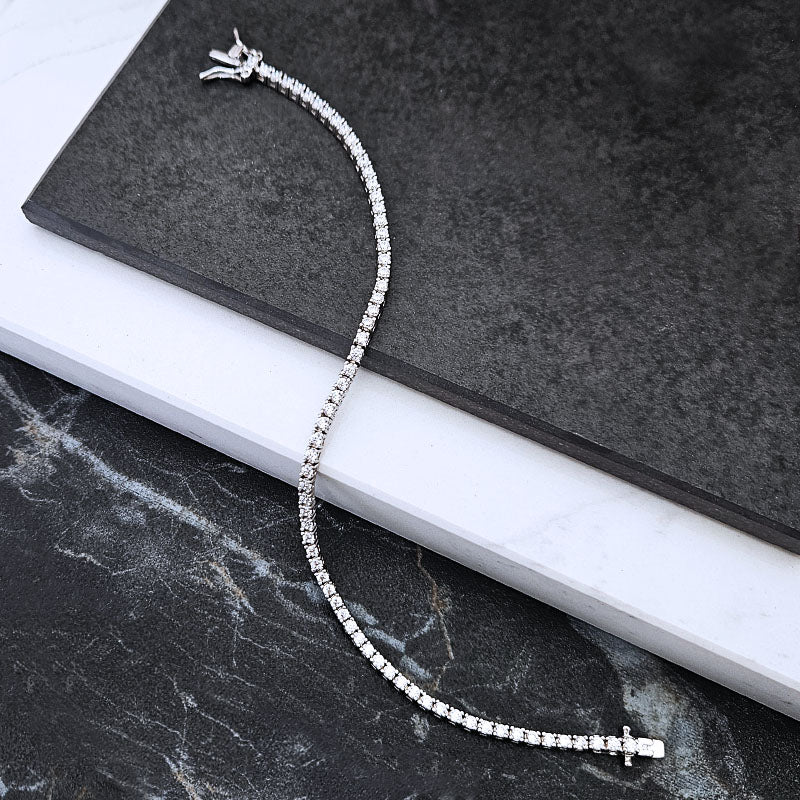 Thin Clear Cubic Tennis Bracelet