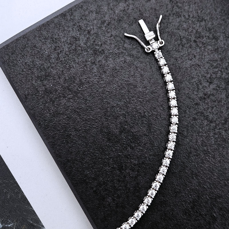 Thin Clear Cubic Tennis Bracelet