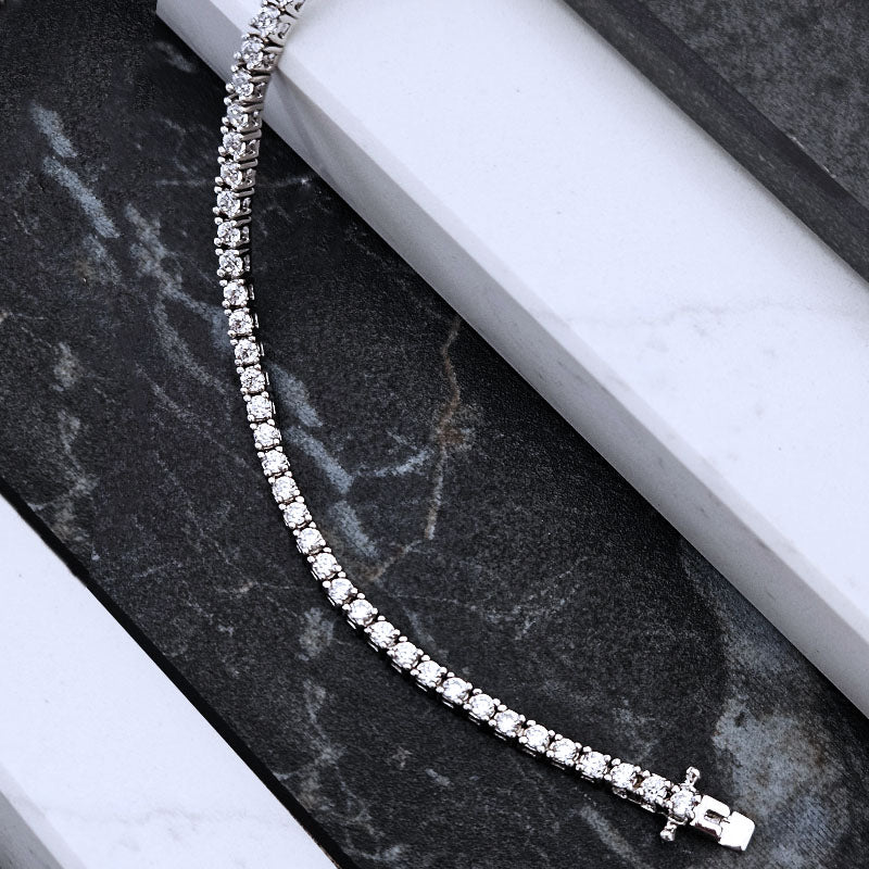 Thin Clear Cubic Tennis Bracelet
