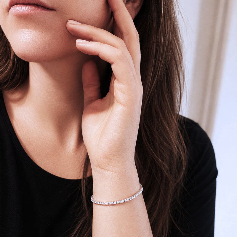 Thin Clear Cubic Tennis Bracelet