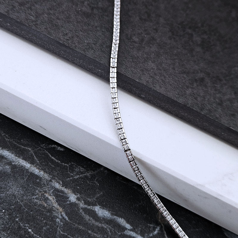 Thin Cubic Zirconia Tennis Bracelet